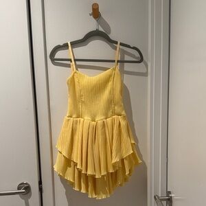 Yellow Low Back Corset Layered Dress